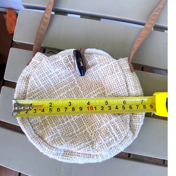Woven Crossbody Bag Circle Purse Shoulder Bag Toggle‎ Closure Small - Picture 6 of 8